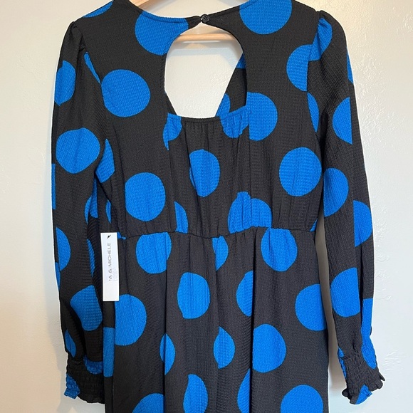 Emma & Michelle Blue Polka Dot Dress NWT - Picture 11 of 13